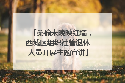 桑榆未晚映红墙，西城区组织社管退休人员开展主题宣讲