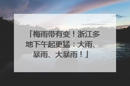 梅雨带有变！浙江多地下午起更猛：大雨、暴雨、大暴雨！