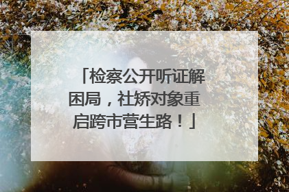 检察公开听证解困局，社矫对象重启跨市营生路！
