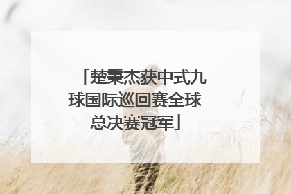 楚秉杰获中式九球国际巡回赛全球总决赛冠军