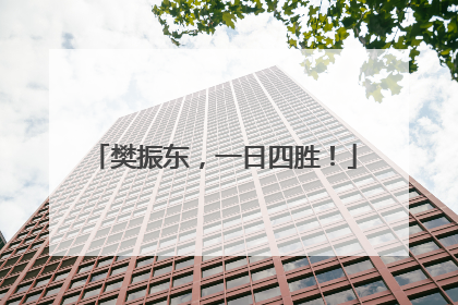 樊振东，一日四胜！