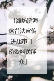 潍坊滨海区普法宣传进超市 千份资料送群众