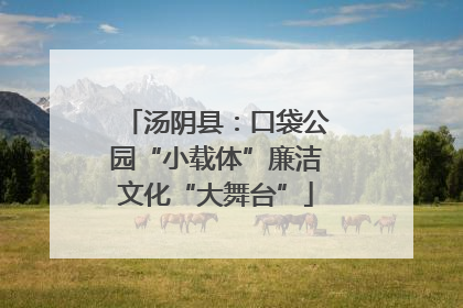 汤阴县：口袋公园“小载体”廉洁文化“大舞台”