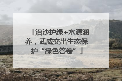 治沙护绿+水源涵养，武威交出生态保护“绿色答卷”