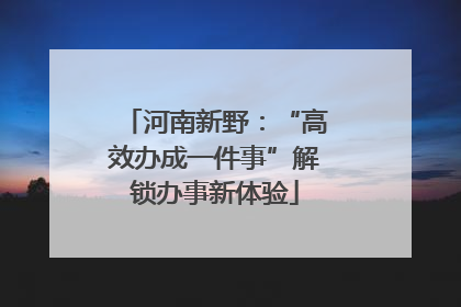 河南新野：“高效办成一件事”解锁办事新体验