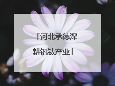 河北承德深耕钒钛产业