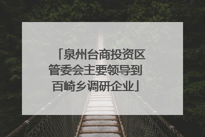 泉州台商投资区管委会主要领导到百崎乡调研企业