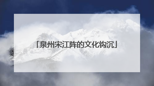 泉州宋江阵的文化钩沉