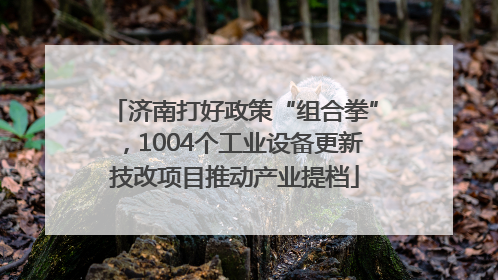 济南打好政策“组合拳”，1004个工业设备更新技改项目推动产业提档