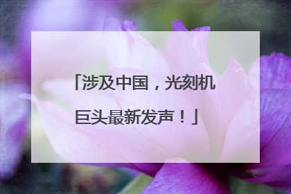 涉及中国，光刻机巨头最新发声！