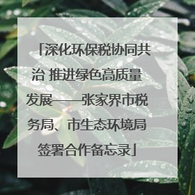 深化环保税协同共治 推进绿色高质量发展——张家界市税务局、市生态环境局签署合作备忘录