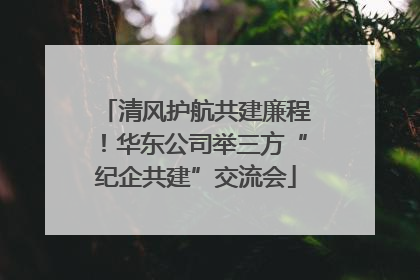 清风护航共建廉程！华东公司举三方“纪企共建”交流会