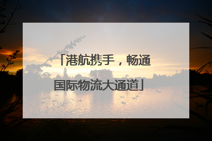 港航携手，畅通国际物流大通道