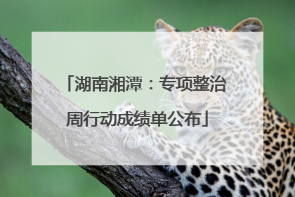 湖南湘潭：专项整治周行动成绩单公布