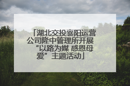 湖北交投襄阳运营公司隆中管理所开展“以路为媒 感恩母爱”主题活动