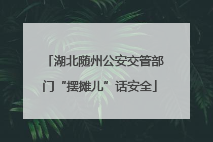 湖北随州公安交管部门“摆摊儿”话安全