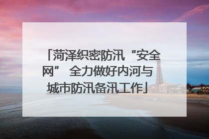 菏泽织密防汛“安全网” 全力做好内河与城市防汛备汛工作