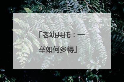 老幼共托：一举如何多得
