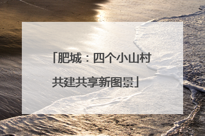肥城：四个小山村共建共享新图景