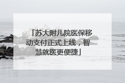 苏大附儿院医保移动支付正式上线，智慧就医更便捷