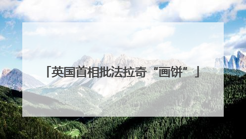 英国首相批法拉奇“画饼”