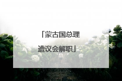 蒙古国总理遭议会解职