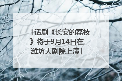 话剧《长安的荔枝》将于9月14日在潍坊大剧院上演