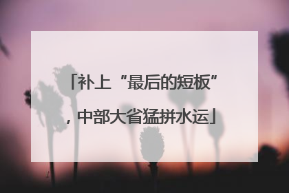 补上“最后的短板”，中部大省猛拼水运