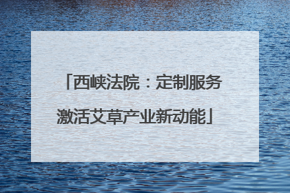 西峡法院：定制服务激活艾草产业新动能