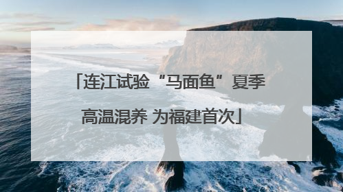 连江试验“马面鱼”夏季高温混养 为福建首次