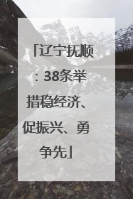 辽宁抚顺：38条举措稳经济、促振兴、勇争先