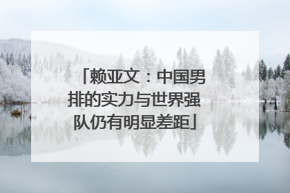 赖亚文：中国男排的实力与世界强队仍有明显差距