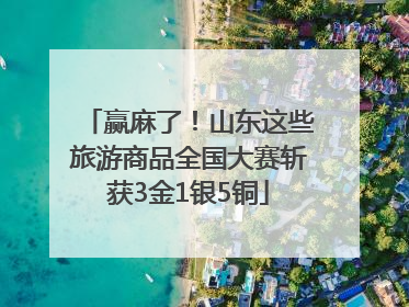 赢麻了！山东这些旅游商品全国大赛斩获3金1银5铜