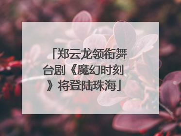郑云龙领衔舞台剧《魔幻时刻》将登陆珠海