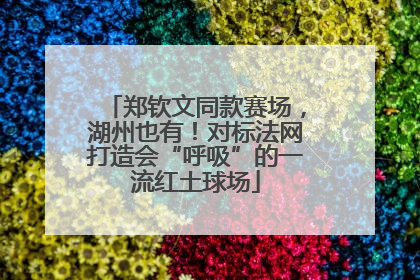 郑钦文同款赛场，湖州也有！对标法网打造会“呼吸”的一流红土球场