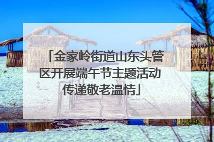 金家岭街道山东头管区开展端午节主题活动 传递敬老温情