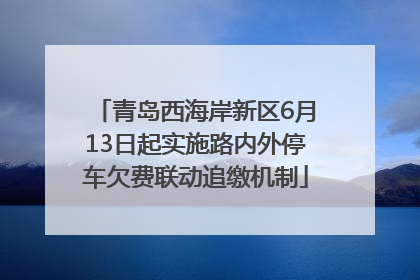 青岛西海岸新区6月13日起实施路内外停车欠费联动追缴机制