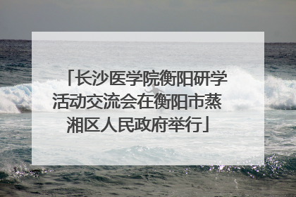 长沙医学院衡阳研学活动交流会在衡阳市蒸湘区人民政府举行