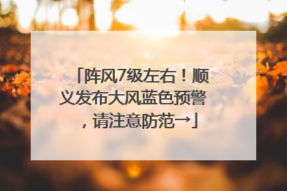 阵风7级左右！顺义发布大风蓝色预警，请注意防范→