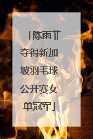陈雨菲夺得新加坡羽毛球公开赛女单冠军