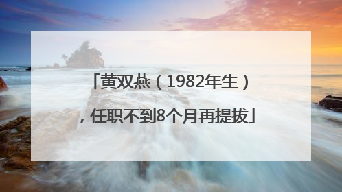 黄双燕（1982年生），任职不到8个月再提拔
