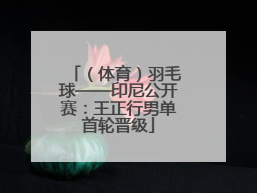 （体育）羽毛球——印尼公开赛：王正行男单首轮晋级