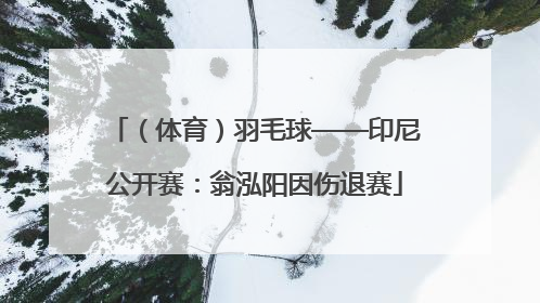 （体育）羽毛球——印尼公开赛：翁泓阳因伤退赛