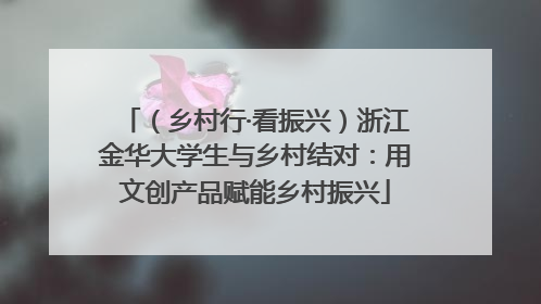 （乡村行·看振兴）浙江金华大学生与乡村结对：用文创产品赋能乡村振兴