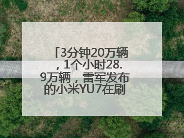 3分钟20万辆，1个小时28.9万辆，雷军发布的小米YU7在刷新汽车界记录？