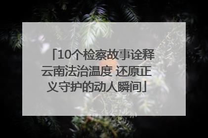 10个检察故事诠释云南法治温度 还原正义守护的动人瞬间