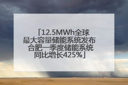 12.5MWh全球最大容量储能系统发布 合肥一季度储能系统同比增长425%