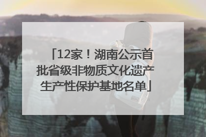 12家！湖南公示首批省级非物质文化遗产生产性保护基地名单