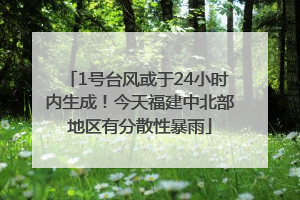 1号台风或于24小时内生成！今天福建中北部地区有分散性暴雨
