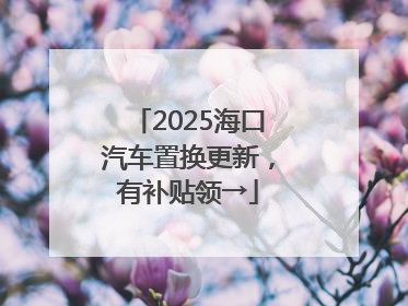 2025海口汽车置换更新，有补贴领→